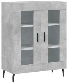 827808 vidaXL Сайдборд, бетонно сив, 69,5x34x90 см, инженерно дърво