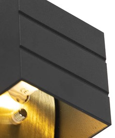 Дизайнерска стенна лампа черна и златна със светлинен ефект - Amy