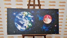 Картина на платно – Планетата Земя и червена Луна