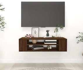 826362 vidaXL Висящ ТВ шкаф, кафяв дъб, 100x30x26,5 см, инженерно дърво