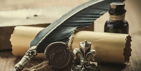 Картина на платно – Историческо перо и пергамент