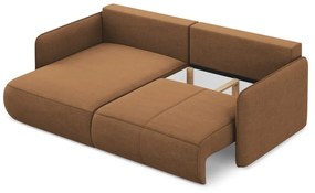 Оранжев разтегателен ъглов диван с място за съхранение (ляв ъгъл) Nanea – Makamii