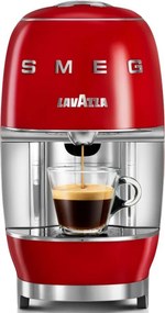 Еспресо машина за капсули SMEG Lavazza A Modo Mio LM200, 1250 W, 10 bar, 0.9 л, Бързо загряване, Червен