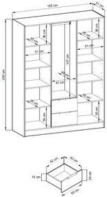Гардероб Nolan 3-door with Огледало-Fusiko