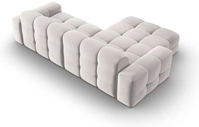 Ъглов диван от светлосиво кадифе (ляв ъгъл) Kendal - Micadoni Home