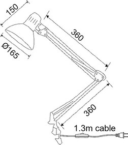 Настолна лампа PENNA, сребро, 1хE27