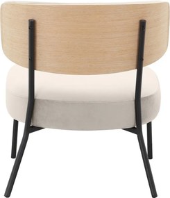 Кремав кадифен фотьойл с табуретка Jerry – Støraa