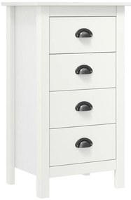 288912 vidaXL Сайдборд Hill бял 46x35x80 см борово дърво масив