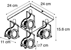 Индустриален спот черен 4-light - Suplux