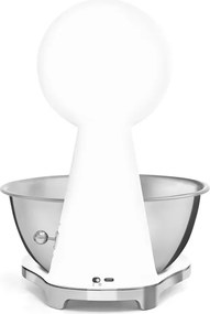 Кухненска везна Smeg KSF01WHWW, Аналогов и дигитален дисплей, До 5 кг/5 л, ТАРА, LED дисплей, Противоплъзгаща се основа, Автономия до 36 часа, Бял мат