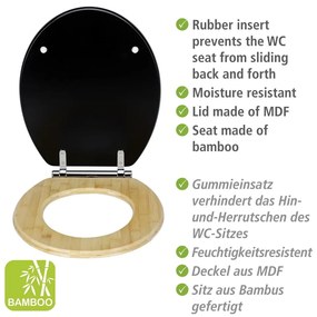Тоалетна седалка с автоматично затваряне 37 x 44 cm Bambusa - Wenko