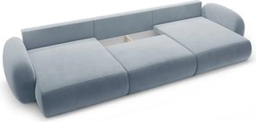 Сиво-син кадифен сгъваем/с място за съхранение ъглов диван (U форма) Tonale – Cosmopolitan Design