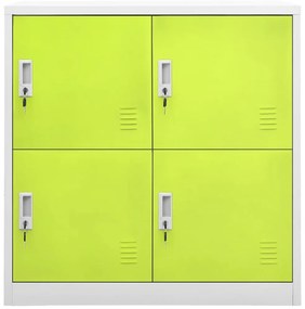 336435 vidaXL Заключващ се шкаф, светлосиво и зелено, 90x45x92,5 см, стомана