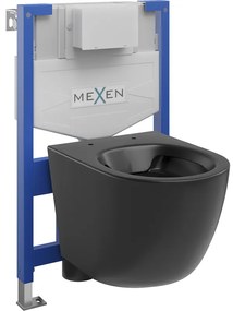 Мексен комплект за вграждане WC рамка Fenix XS-F с тоалетна чиния Лена, черен мат - 6803322XX85