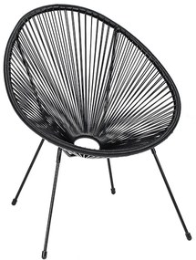 Черен градински стол от изкуствен ратан Avocado - Bonami Selection