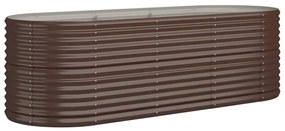 318955 vidaXL Градинска повдигната леха поцинкована стомана кафяво
