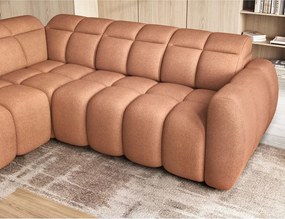 Сгъваем с място за съхранение ъглов диван от букле в цвят сьомга (ляв ъгъл L форма) Falconn – ELTAP