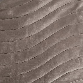 Бежова велурена покривка за легло с вълнообразни стегания Ширина: 200 см | Дължина: 220 см