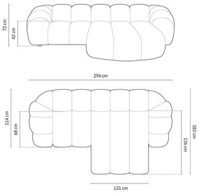 Светлозелен ъглов диван (десен ъгъл) Diana – Micadoni