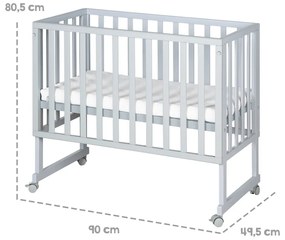 Сиво детско креватче 90x45 cm - Roba