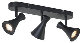 Модерен таванен прожектор черен 3-светлини регулируем - Triangle