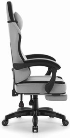 Ергономичен геймърски и офис стол HC-1016 с поставка за крака - сив