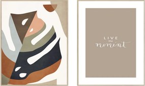 Картини в комплект 2 бр. 30x40 cm Live the Moment – knor