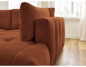 Сгъваем/с място за съхранение ъглов диван в тухлен цвят (десен ъгъл/L форма) Fuji – Bobochic Paris