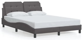3208173 vidaXL Рамка за легло без матрак Zadar, сива, 120x200 см, изкуствена кожа