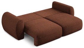 Теракотен разтегателен диван с място за съхранение от рипсено кадифе 266 cm Kini – Makamii