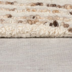 Кафяво-кремав вълнен килим 200x290 cm Abstract Swirl – Flair Rugs