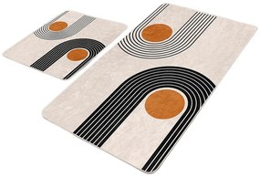 Бежови кадифени постелки за баня в комплект от 2 бр. 60x100 cm Dot Arch – Mila Home