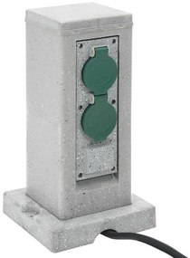 Външен контакт с шип 4-посочен каменна визия сив 16x16x29,5 см