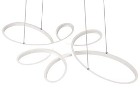 Бяло LED висящо осветително тяло Fly - Trio