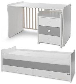 LORELLI Classic Трансформиращо се легло-люлка 70/160 см. MAXI PLUS БЯЛО/STONE GREY