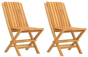 362757 vidaXL Сгъваеми градински столове, 2 бр, 47x47x89 см, тик масив