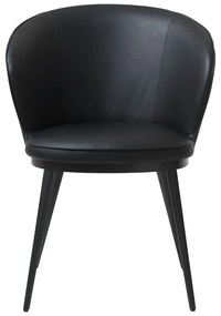 Черен стол за хранене от изкуствена кожа Leath Gain - Unique Furniture