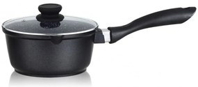 Касерола с капак ZEPHYR ZP 4321 M16, 1.3 литра, 16х8 см, Покритие Granite, Индукция, Черен