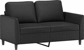 359328 vidaXL 2-местен диван, черен, 120 см, изкуствена кожа