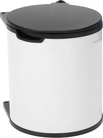 Кош за боклук за вграждане Brabantia Built-In 647045, 15 л, Широк отвор, Пластмасова вътрешна кофа, Бял