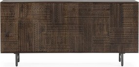 Тъмнокафяв скрин от масивно манго 160x75x40 cm Kalai – MOME