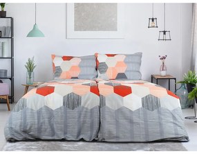 Сиво единично крепирано спално бельо 140x200 cm Honey Comb – B.E.S.