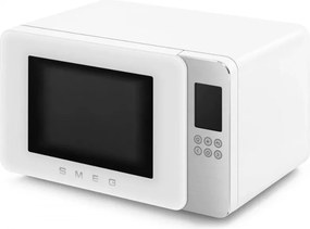 Микровълнова фурна с грил 4в1 SMEG Collezione MOC01WHMEU, 1900W, 29 л, 18 програми, Плавно затваряне, Звуков сигнал, LCD, Бял мат