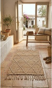 Ръчно изработен ютен килим в естествен цвят 60x90 cm Shaila – Yes Everyday