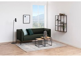 Черна/естествена стенна библиотека от декор от дъб 75x91 cm Seaford – Actona