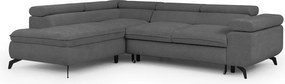 Сив шенилов ъглов диван (ляв ъгъл L форма) Marbeya – Ropez