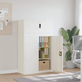 3188312 vidaXL Шкаф за папки бял 90x40x145 см стомана