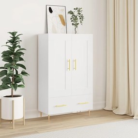 830308 vidaXL Висок шкаф, бял, 69,5x31x115 см, инженерно дърво