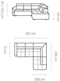 Ъглов диван Morello L-Magenta-Right