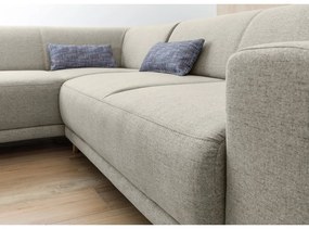Бежов разтегателен/с място за съхранение ъглов диван (ляв ъгъл/L форма) Classy Sophie – Miuform